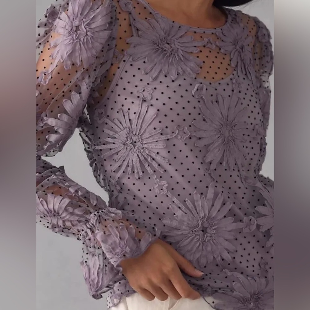 Anthropologie Eva Franco brand new with tags purple blouse sz S